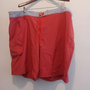 Duluth Trading Co Mens Moose 9” Board Shorts‎ Size 48 Drawstring Rust Orange